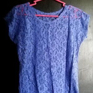 Purple Lace Top_ Women_s Fashion_ Tops_ SleevelPurple Lace Top_ Women_s